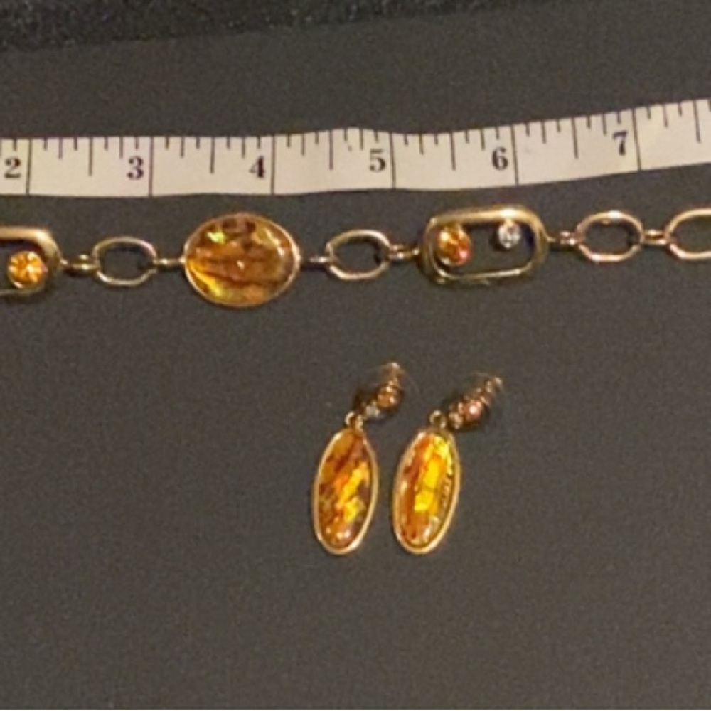 Elegant signed “Butler” both earrings & Bracelet Jewelry Set